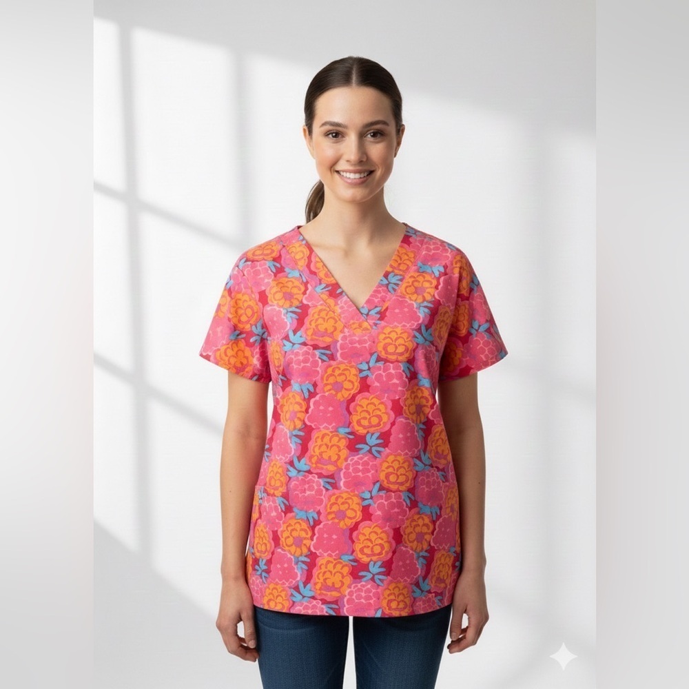 Michelle McDowell Laurie’s Top sour raspberry and coral size small